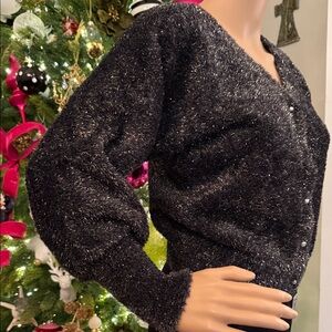 Elegant Black and Silver Cardigan